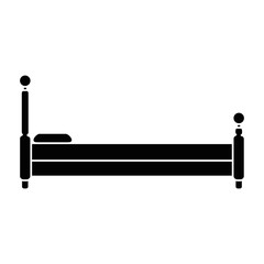 comfortable bed isolated icon