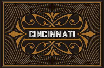 Label design vector antique frame vintage border western