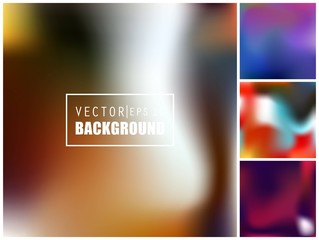 Abstract Creative concept vector multicolored blurred background set. For Web and Mobile Applications, art illustration template design, business infographic and social media, modern decoration