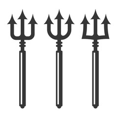 Trident Silhouette Set. Vector