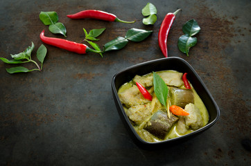 Thai Green Curry Coconut Milk With Fish Balls