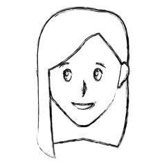 Woman smiling cartoon icon vector illustration graphic design