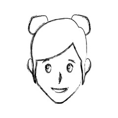 Woman smiling cartoon icon vector illustration graphic design