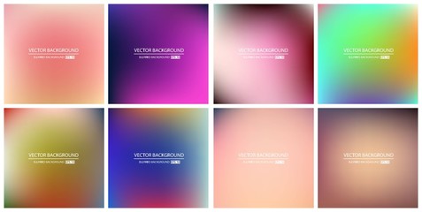 Abstract Creative concept vector multicolored blurred background set. For Web and Mobile Applications, art illustration template design, business infographic and social media, modern decoration