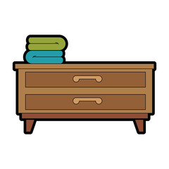 bedroom drawer with clothes