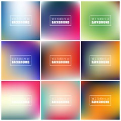 Abstract Creative concept vector multicolored blurred background set. For Web and Mobile Applications, art illustration template design, business infographic and social media, modern decoration