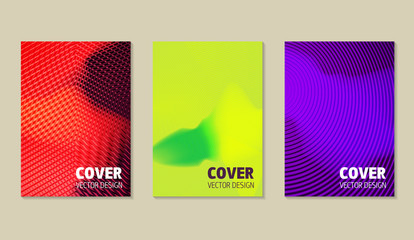 Fluid color covers set. Colorful composition. Trendy minimal line design. Eps10 vector.