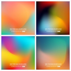 Abstract Creative concept vector multicolored blurred background set. For Web and Mobile Applications, art illustration template design, business infographic and social media, modern decoration