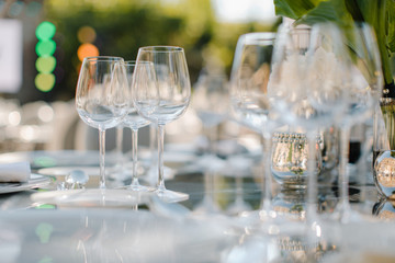 Formal dinner service at a wedding banquet