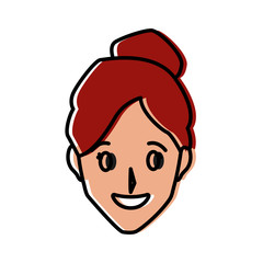 Woman smiling cartoon icon vector illustration graphic design