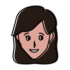 Woman smiling cartoon icon vector illustration graphic design