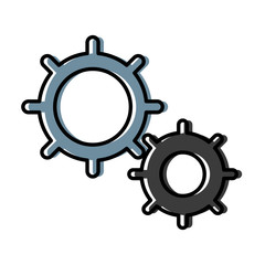 Gears machinery pieces icon vector illustration graphic design