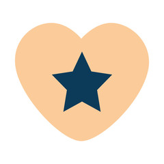 heart with star isolated icon
