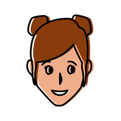 Fototapeta premium Woman smiling cartoon icon vector illustration graphic design