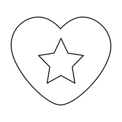 heart with star isolated icon