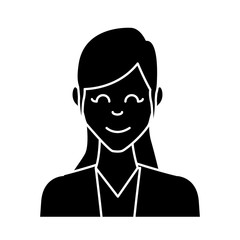 Woman smiling cartoon icon vector illustration graphic design
