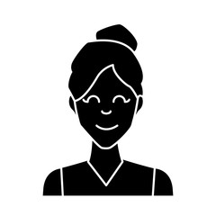 Woman smiling cartoon icon vector illustration graphic design