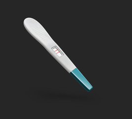 Pregnancy test, health care concept, 3d Illustration isolated black