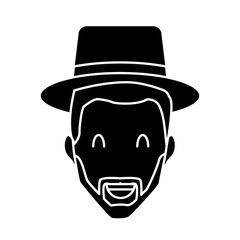 Adult man with hat smiling icon vector illustration graphic design