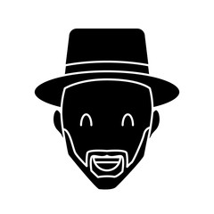 Adult man with hat smiling icon vector illustration graphic design