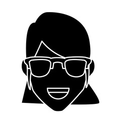 Woman with glasses icon vector illustration graphic design