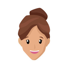 Woman smiling cartoon icon vector illustration graphic design