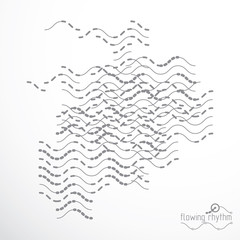 Futuristic abstract vector technology background. Abstract wavy lines pattern, art graphic illustration.