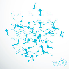 Abstract wavy lines vector illustration. Technical cybernetic pattern can be used in web design and as wallpaper or background.