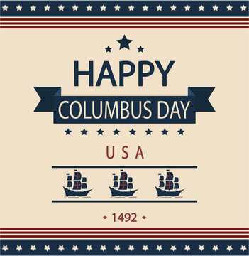 Columbus day card or background. vector illustration.