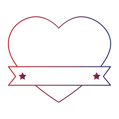 united states of america with heart emblem frame