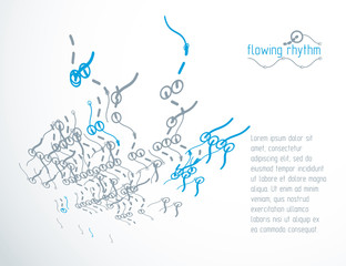 Abstract wavy lines vector illustration. Graphic template, advertising poster. Technological pattern.