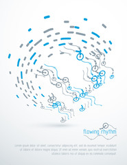 Obraz premium Abstract wavy lines rhythm pattern for use in graphic and web design. Vector technology flyer template.