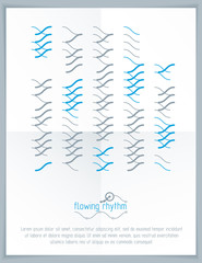 Abstract wavy lines pattern, art graphic illustration can be used as presentation flyer or brochure head page.