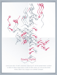 Obraz premium Technological innovative vector poster made with abstract lines. Modern geometric composition for use as advertising leaflet or report cover.
