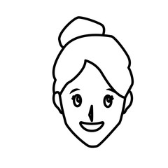Woman smiling cartoon icon vector illustration graphic design