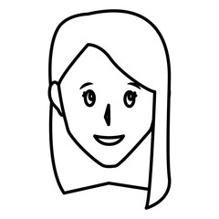 Woman smiling cartoon icon vector illustration graphic design