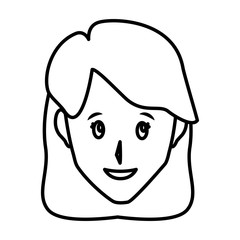 Woman smiling cartoon icon vector illustration graphic design