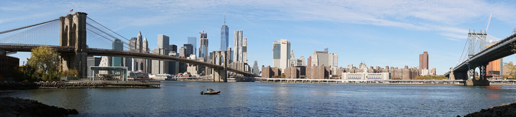 Obraz premium Brooklyn Bridge New York Manhattan Hudson River