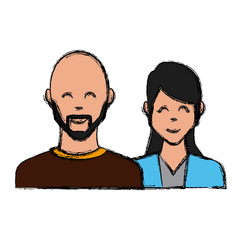 Couple of friends icon vector illustration graphic design