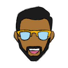 Man with hat smiling cartoon icon vector illustration graphic design