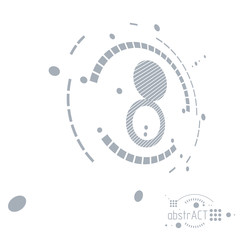 Fototapeta premium Engineering technological vector wallpaper made with circles and lines. Modern geometric composition can be used as template and layout. Abstract technical background.