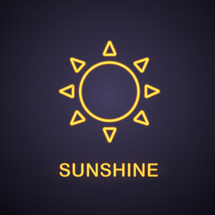 Sun neon light icon