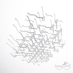 Abstract wavy lines vector illustration. Technical cybernetic pattern can be used in web design and as wallpaper or background.