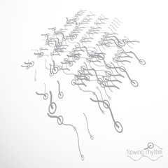 Abstract wavy lines vector illustration. Technical cybernetic pattern can be used in web design and as wallpaper or background.