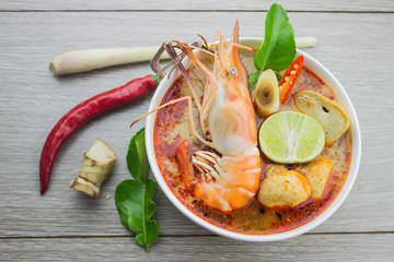 Delicious Thai food tom yam kung,food cencept