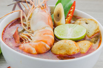 Delicious Thai food tom yam kung