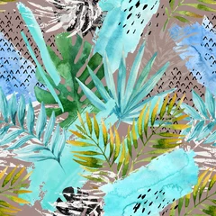 Foto op Plexiglas Hand drawn abstract tropical summer background © Tanya Syrytsyna