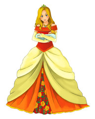 cartoon princess - smiling beautiful woman / illustration for children