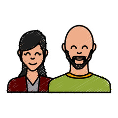 Couple of friends icon vector illustration graphic design