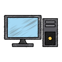 Desk computer technology icon vector illustration graphic design